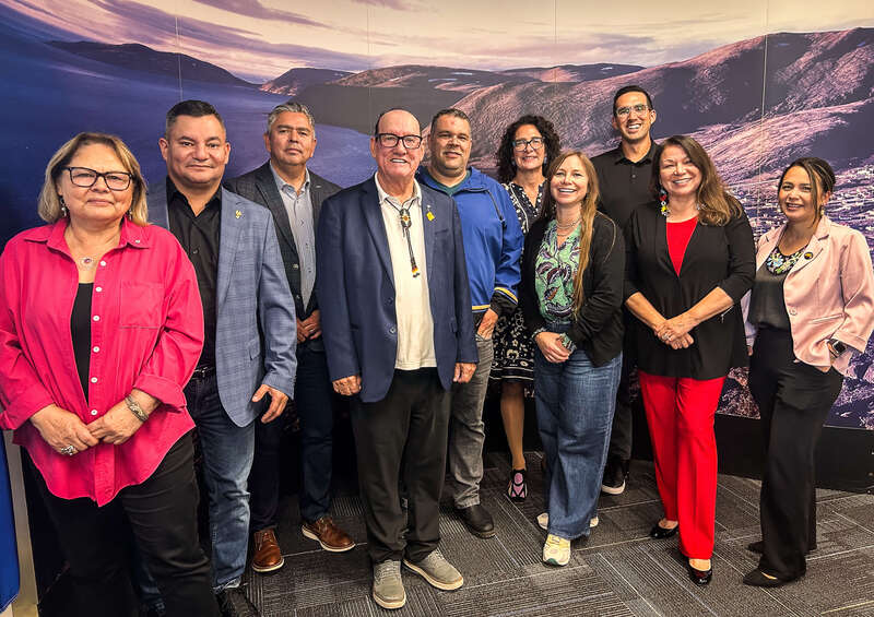 NIEDB Meeting in Montréal, Québec, September 2025. Left to right: Dr. Marie Delorme, Maxime Vollant, Michael Bonshor, Chief Terry Paul, Andy Moorhouse, Victoria LaBillois, Danielle Levine, Dr. Matthew Pike, Dawn Madahbee Leach, Crystal Martin. Absent Board Members: Sandra Sutter, Chief Darcy Bear.